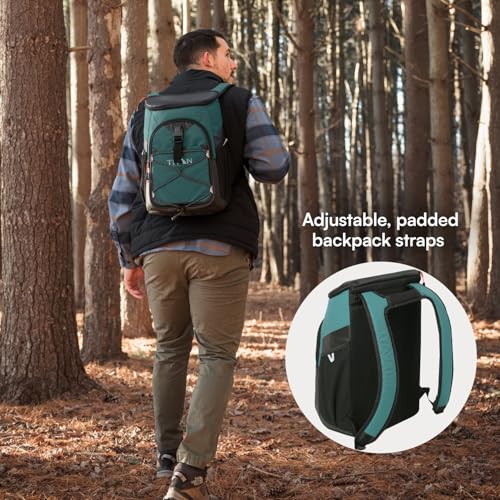 Image of Titan by Arctic Zone 24 Can Backpack Cooler, Leak Proof | Insulated soft sided bag with leak proof lining and adjustable straps, breathable mesh panels, for lunch, picnic, travel