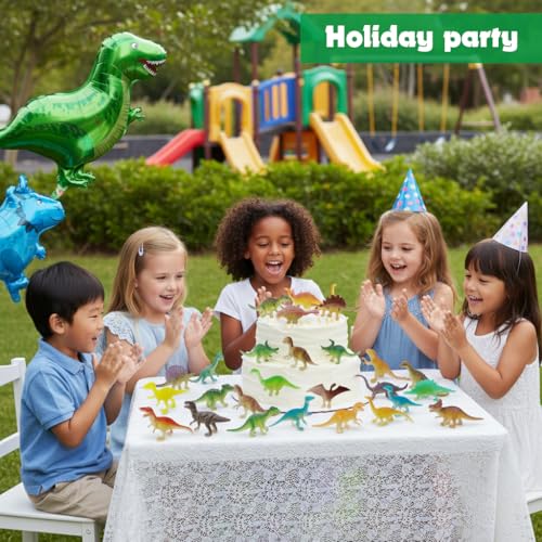 Image of PATPAT 16Pcs Glow-in-the-Dark Mini Dinosaur Toy Set, 5-7cm Luminous PVC Miniature Dino Figurines, Small Dinosaur Toys for Kids 3-5 Room Decor Items, Birthday Return Gift for Kids