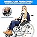 2 PCS Wheelchair Armrest Pads, Soft Imitation Rabbit Fur Wheelchair Armrest Covers, Non Slip Arm Rest Cover with Hook and Loop Straps, Arm Rest Accessories for Wheel Chairs