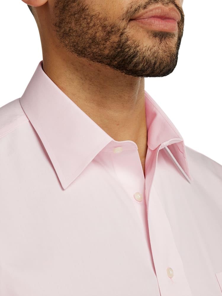 Paul Fredrick Men's Non-Iron 2-ply Cotton Straight Collar Dress Shirt