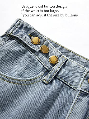 Xineicy Women's Baggy Boyfriend Jeans High Waist Distressed Denim Pants Wide Leg Straight Trousers Streetwear Pants3