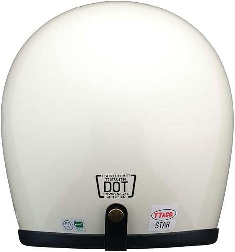 Miniatura 3 de TT&CO - Casco de motocicleta retro Star SGDOT estándar marfil escudo no incluido, casco de motocicleta aprobado por DOT para Moto