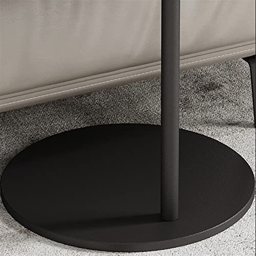Table d'appoint ronde moderne en métal et ardoise noire