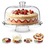 Masthome Tortenplatte mit Deckel, 6-in-1 Multifunktional Tortenständer mit Fuß und Kuppel...