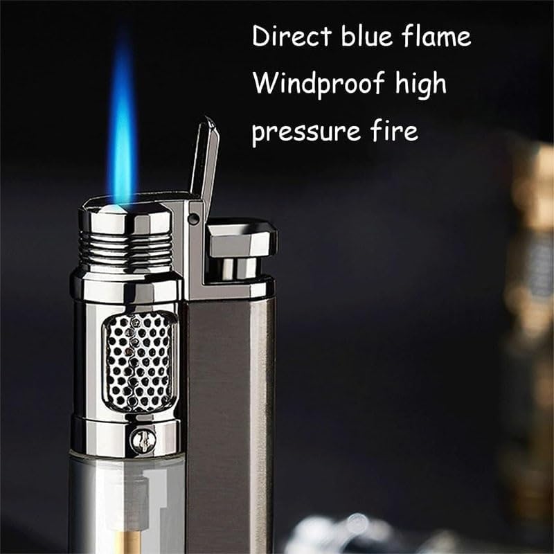Encendedor a gas recargable con llama azul miniatura 6