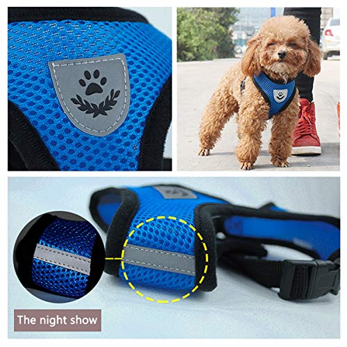 image for INVENHO Mesh Harness with Padded Vest for Puppy and Cats No Choke Desi