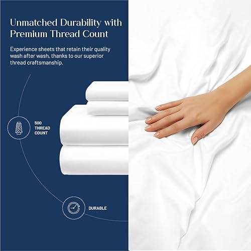 Miniatura 2 de Westbrooke Juego de sábanas de 475 hilos de satén lujoso 100% algodón  Sábanas de tamaño King de satén - juego de ropa de cama de 4 piezas de