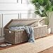 SAFAVIEH Home Collection – Caius Natural Wicker Storage Bench, Rustic Rattan Bench with Hinged Lid for Bedroom or Entryway, Fully Assembled (SEA7017A)