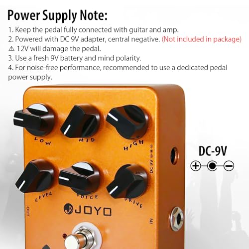 Image of JOYO American Tube Amp Simulator & Preamp Guitar Pedal, 6-Knob Control with Built-in Cab Sim for Electric Guitar, Bypass (JF-14)