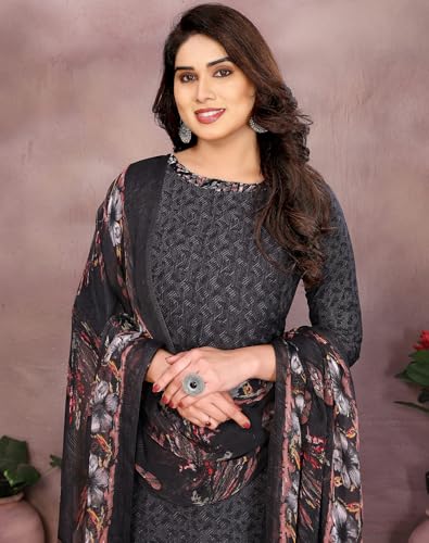 Image of Yashika Unstiched Crepe dress materials | Crepe Salwar Suit for women with dupatta | suit material for women unstitched