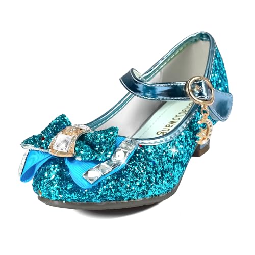 TRIWORIAE-Chaussures de Princesse à Talon pour Filles avec Paillettes Chaussures Reine Chaussures de Déguisement Scintillantes pour Fêtes et Anniversaires...