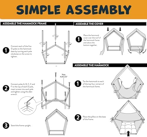 review Cat Houses for Indoor Cats - Free-Standing Cat Teepee House Has Modern Look, Boho Teak-Finish Pine Frame, Canvas Tent, Hammock, & Pillow Bed