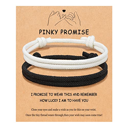 UNGENT THEM Adjustable Rope Couples Bracelets for Men, Boyfriend, Girlfriend, Soulmate, Husband, Wife - Anniversary Valentines Birthday Gifts for Him and Her