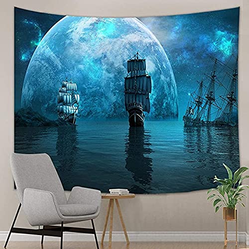 Veivian Pirate Boat Tapestry Navigation Decor thumb #3