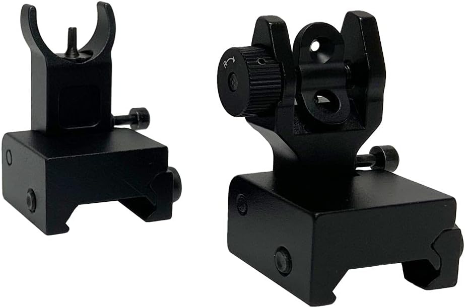 TPO FUSR Aluminum Flip Up Iron Sights Set, Compatible for Picatinny Rail and Weaver Rail of Rifle, Foldable Sights : Sports & Outdoors