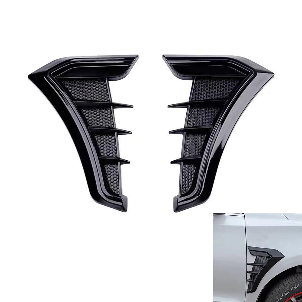 Xiazhi 2Pcs Side Fender Air Vent Stickers for Audi A4 Limousine B9 8W I 2015-2024, Flow Intake Hood Decal Sporty Exterior Accessories Trim Tuning Car Body Kit,Black
