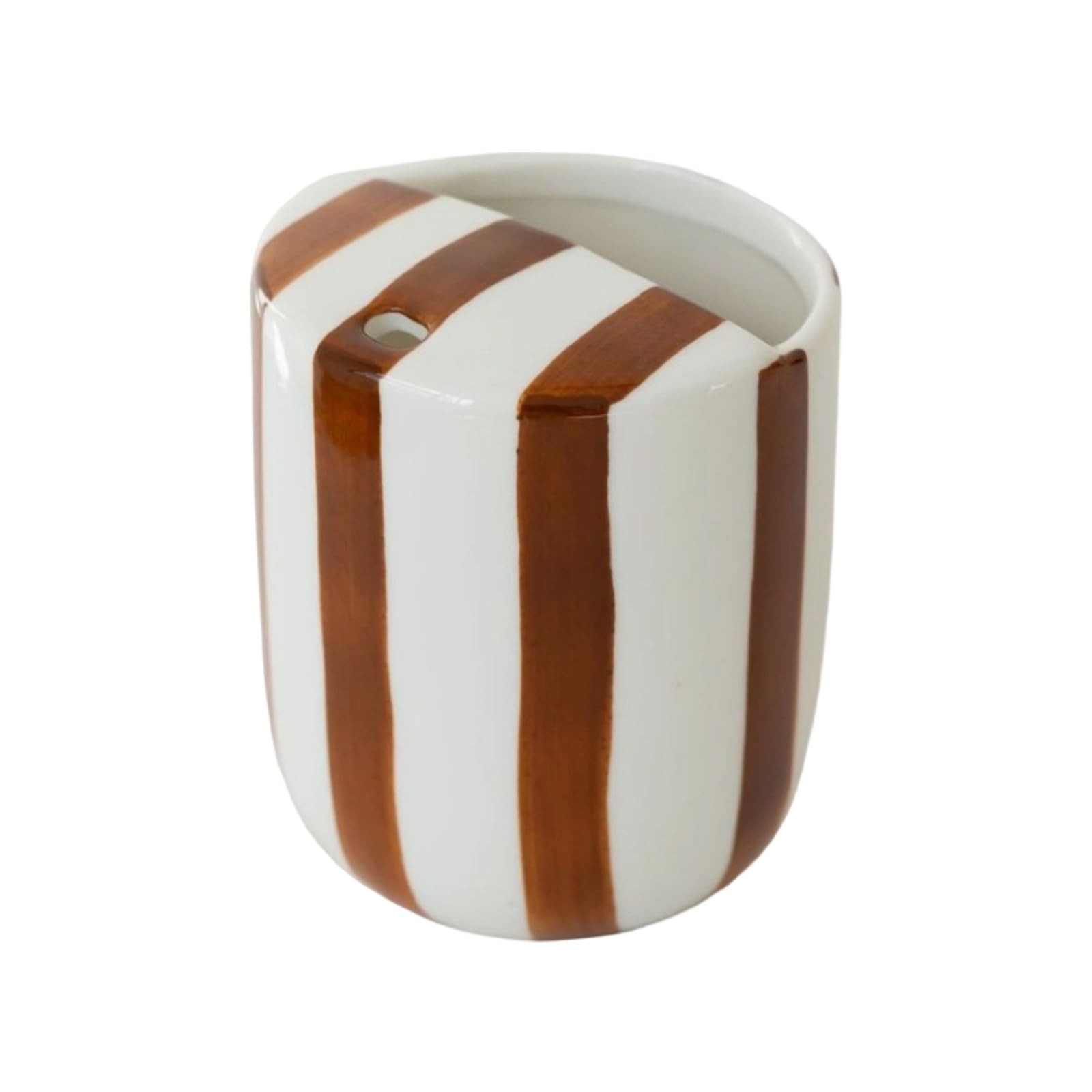 Oxxggkao Heatproof Ceramic Mug with Sip Hole Striped Design Nonslip Handheld Coffee Cup for Hot Beverage Cold Drink Birthday Gift Ceramic Hot Cold Beverage Mug