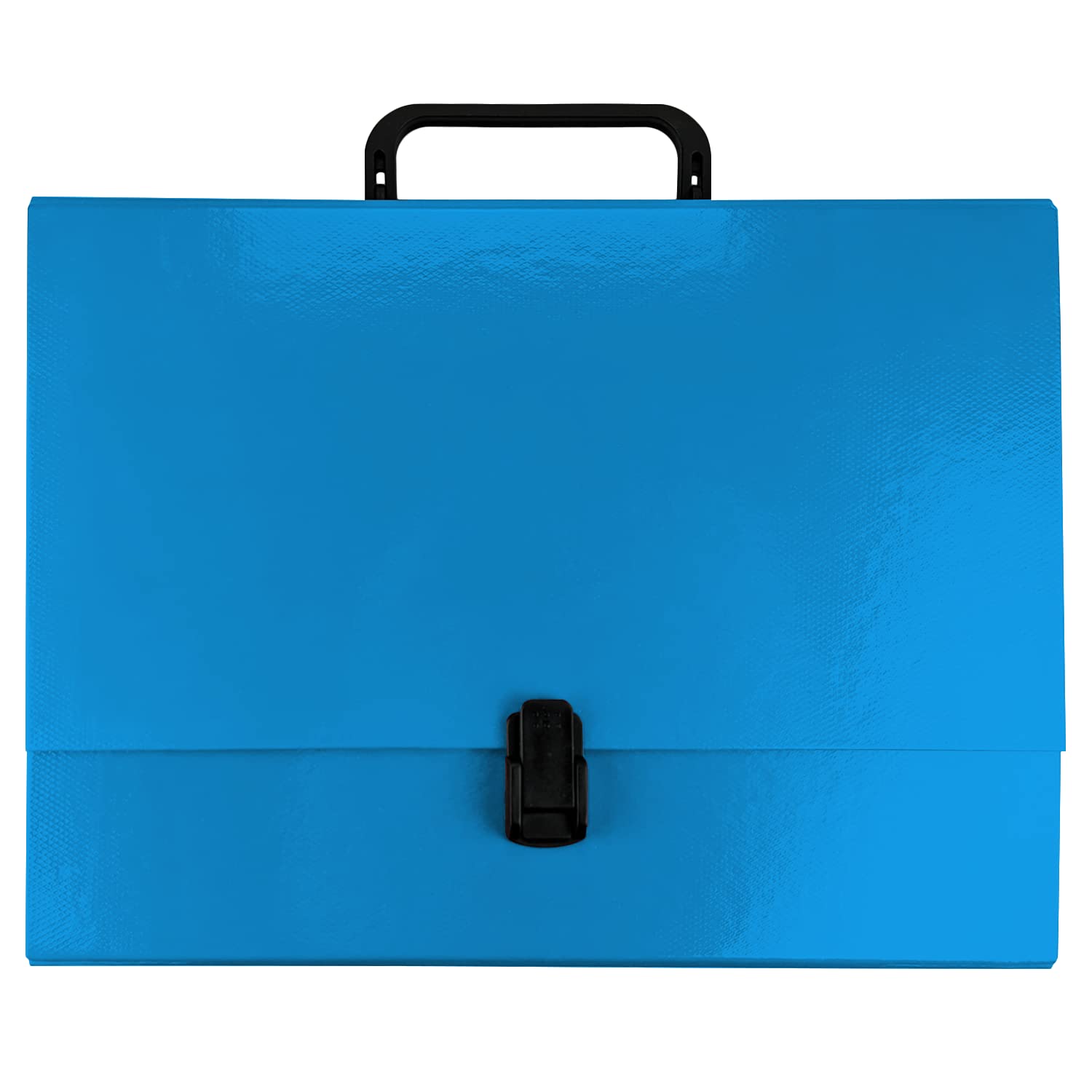 Netuno 1x Cardboard Briefcase A4 Blue with Handle Click Closure Spine Width 5 cm 2 in Document Folder Portable Office School Travel Storage