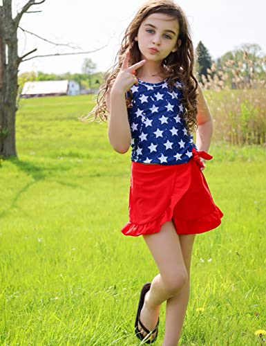 Girls Swimsuits 3 Piece Tankini Bathing Suit Set Cute Bikini Swimwear with Cover Ups Beach Skirt 5-16 Years