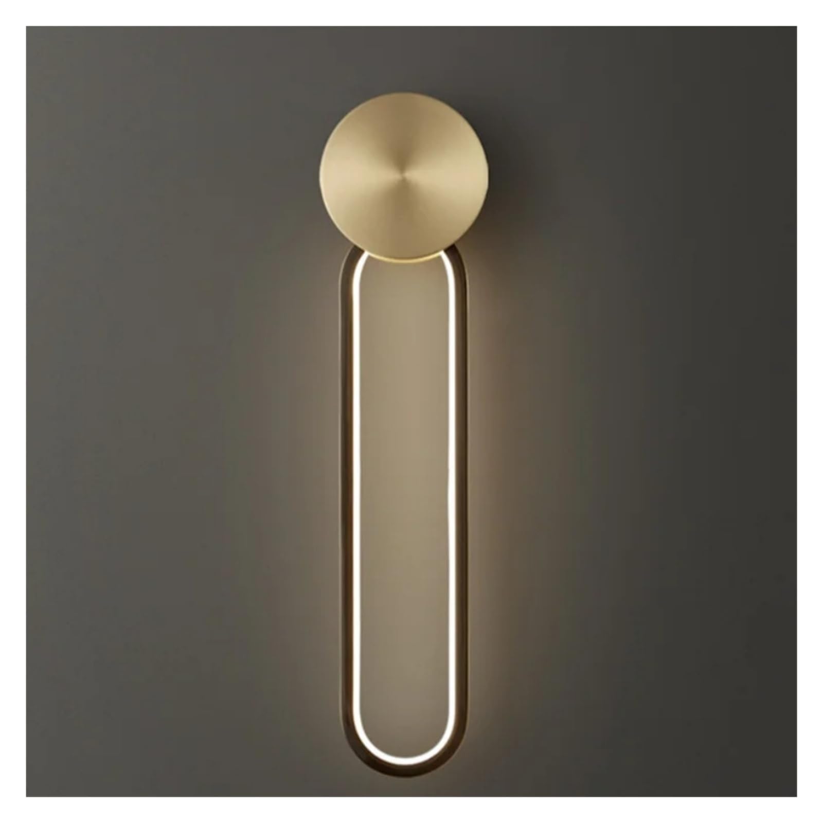 ASerZenith Modern Black Gold Brass Wall Lamp Led 3 Colors Copper Beside Wall Light Simple Creative Decor Home Living Room Wall Sconces(Gold-D12Cm*H48Cm)