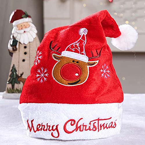 Santa hoeden. Rode kerst kerstmuts set, vakantie maskerade kostuum decoratie, grappige feest feestelijke hoofddeksels, cartoon schattige geïsoleerde xmas cap set | Premium Vector
