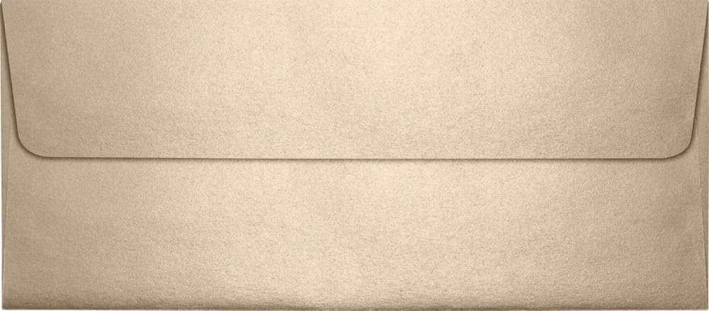 LUXPaper Custom Printed #10 Business Envelopes | 50 Qty | Personalized Address/Logo | Peel & Press | 4 1/8" x 9 1/2" | Taupe Metallic | 81lb. Text