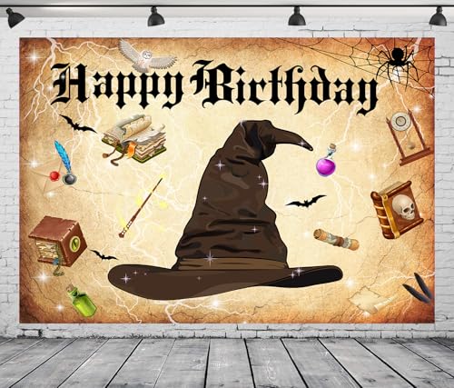 7x5FT Magic Wizard Backdop Halloween Magical Wizard Hat Party Bac...