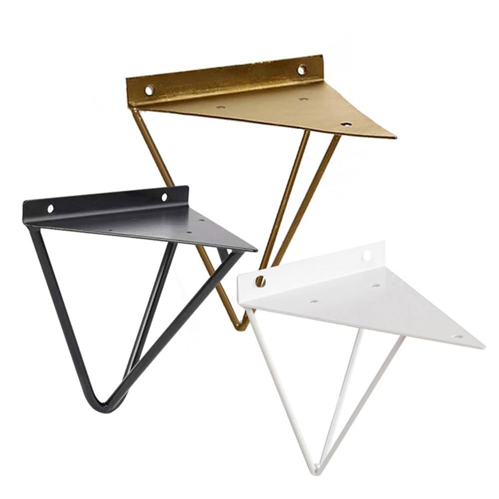 wsparcie regału 2 SZTUKI Salon Wystrój Home Decor Trójkąt Rack Iron Art Montowane Ścienne Książki Półka Wspornik Kuchnia Kuchnia Salowa regał ścienny(Gold)