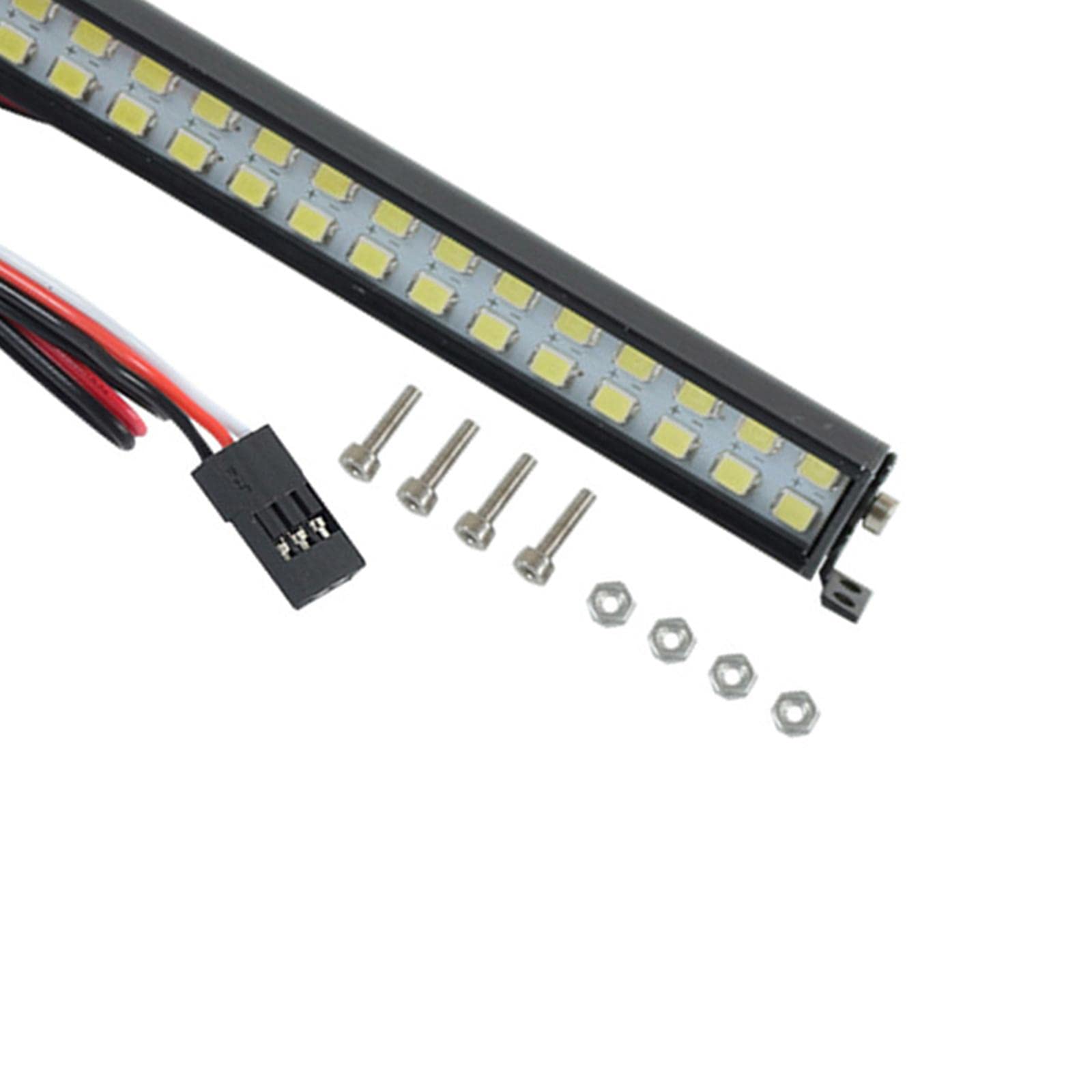 Barre LED 10 Lampes Pour Voiture RC 1/10, Aluminium, Haute Luminosité, Facile à Monter, Support En L, Vis Incluses