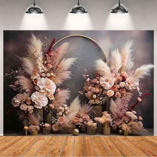 Retro Boho Flowers Window Photography Background Bohemian Room Backdrops Adult Birthday Wedding Maternity Portrait Decor Backdrop Photo Studio,7x5ft/84x60Inch