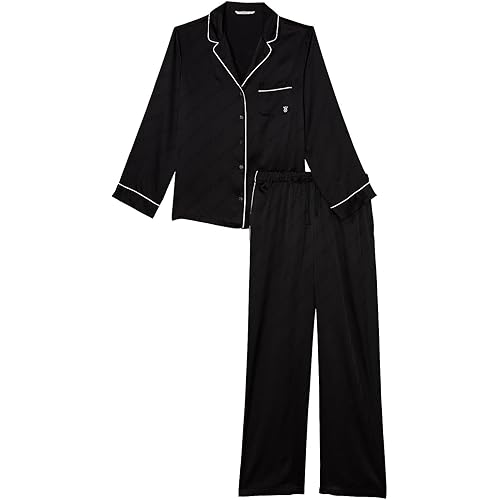Victoria's Secret Satin Pajama Set, Long Sleeve Button Down Shirt & Pants, Sleepwear for Women (XS-XXL)