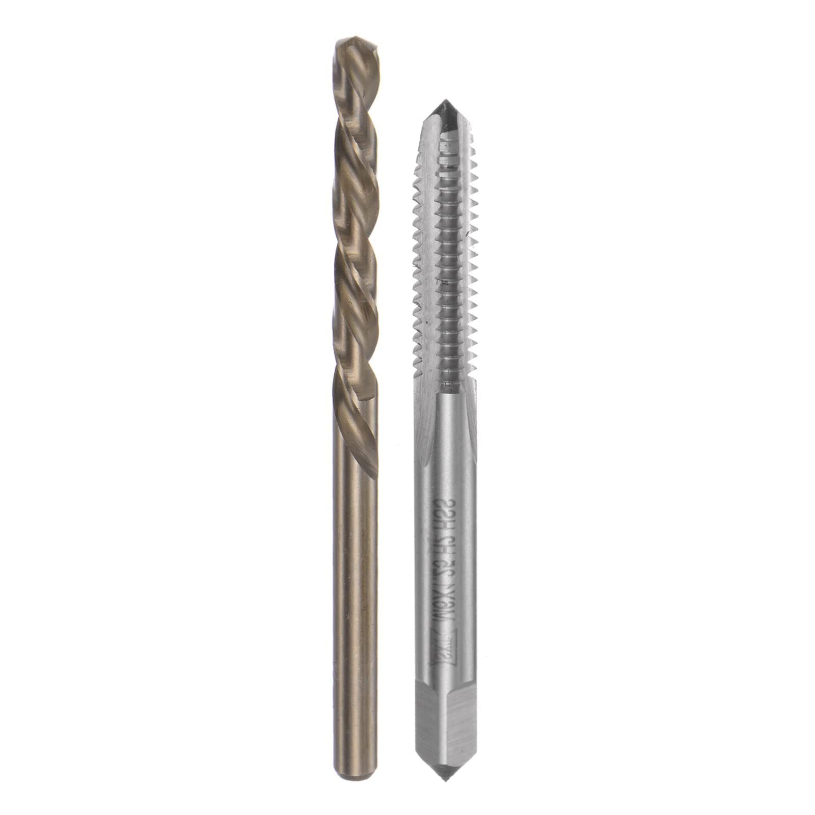 Boxonly Tap & Bit Sets,M6x1.25 H2 Straight Flute Machine Thread Milling Tap,4.7mm M35 Cobalt High Speed Steel (HSS-CO) Twist Drill Bit
