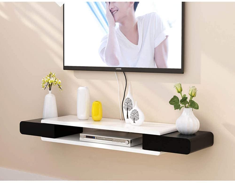 Mobile da parete per TV con mensola sospesa per soggiorno, salvaspazio, mobile da parete per TV, elegante supporto per lettore DVD/Blu Ray, 90 cm