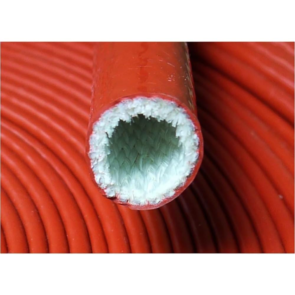 5-metrowa ognioodporna rura z włókna szklanego - oplot pokryty silikonem do okablowania i kabli,(Red,10mm)
