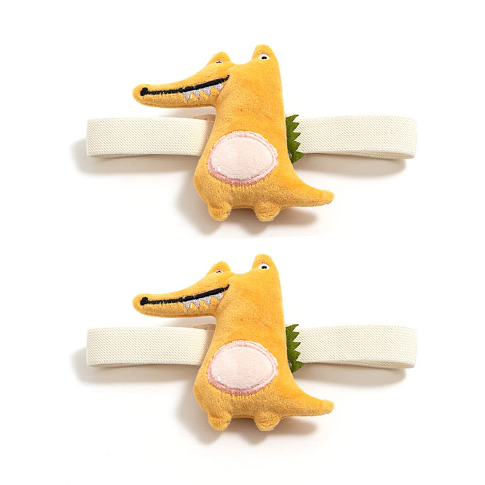 ONECHANCE 1 Pair Cartoon Curtain Buckle Tie Back Curtain Holdbacks Plush Animal Curtain Buckle for Kids Child Nursery Room Window Decorations (Crocodile Yellow, 1 Pair)