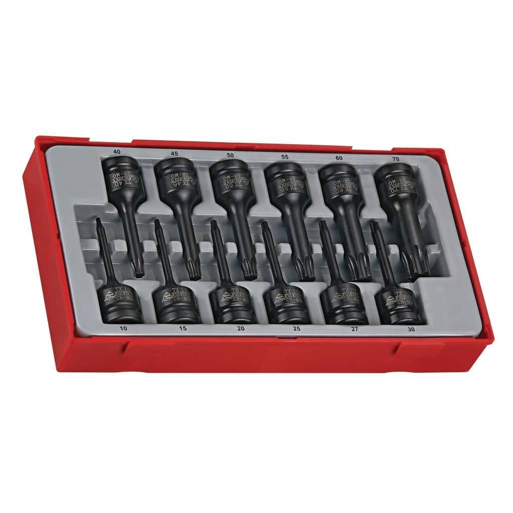 Tengtools TT9212TX - Juego de 12 vasos de impacto 1/2" con puntas TX