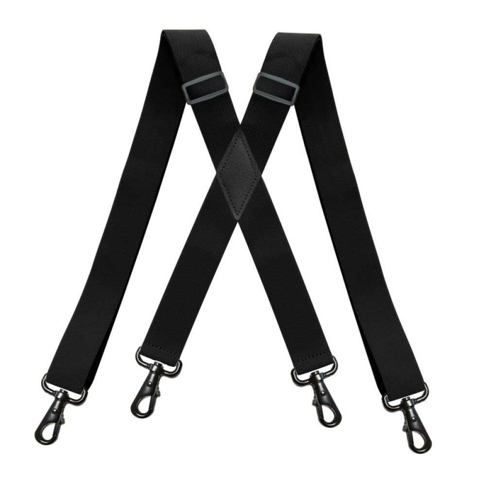 bretelle, 3.5 * 120 cm moda ampia bretella da uomo fibbia con gancio nero 4 clip elasticizzata sospensorio maschile bretelle lavoro accessori