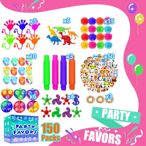 Image of Party Favors for Kids 8-12 4-8, 150-Pack Fidget Toys Bulk, Treasure Box Toys for Classroom, Stocking Stuffers Goodie Bags, Classroom Prizes, Birthday Holiday for Boys Girls