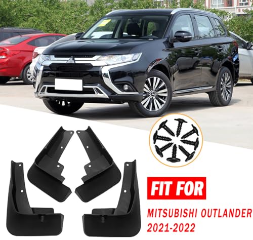 Image of Mud Flaps Guards Fit for 2015-2020 Mitsubishi Outlander, Front & Rear Splash Guards Accessories - 4 Pc, Black
