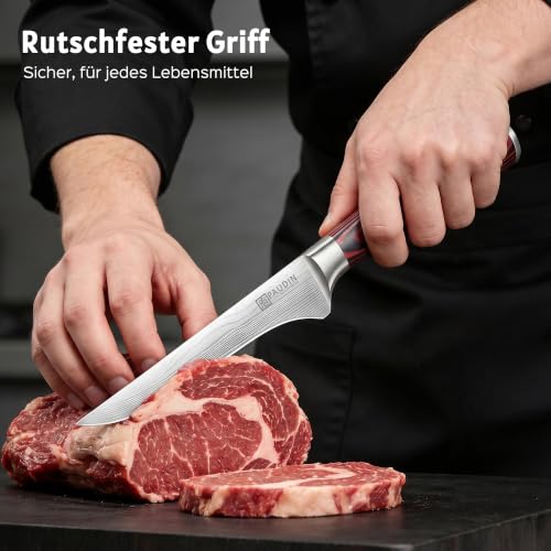 PAUDIN Filetiermesser 15 cm, Profi Scharf Ausbeinmesser Fleischmesser – Ansicht 5