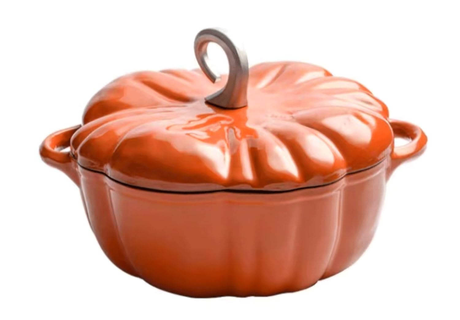 żeliwny Garnek Do Zapiekania Kreatywny Kształt Dyni Holenderski Piekarnik Brytfanna Z Pokrywką, Emaliowany Nieprzywierający Rondel Głęboki Garnek Do Zupy Bezpieczny W Pi(Size:25cmB,Color:pomarańczowy)