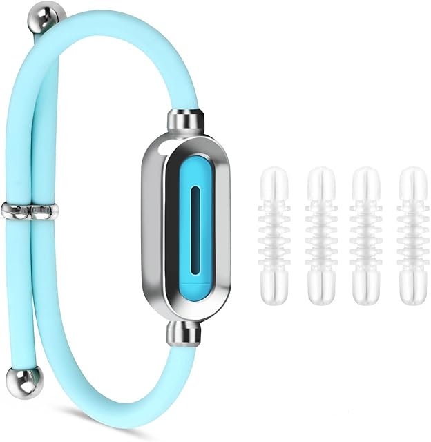 RONGRONG Mosquito Repellent Bracelet, Silicone Mosquito Bands for Adults & Kids, Waterproof Anti Insect Bug Wristbands with 4 Replacement Cores for Camping Travel, 100% Natural Ingredient Deet-Free