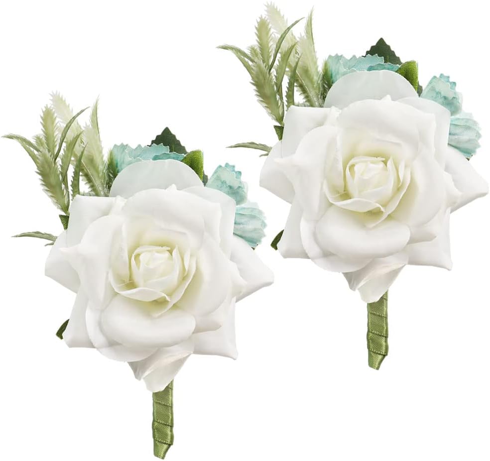Prettybuy Boutonniere Brooch Flower Bridegroom Groom Men's Boutineer with Pin for Wedding, Prom, Homecoming