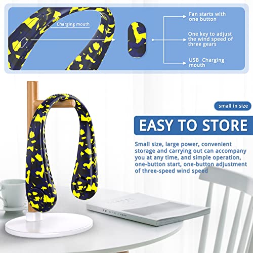 Image of FrSara Neck Fan, Portable Fan Strong Wind, Adjustable, 360 Cooling, Super Quiet, No Blade Fan Design, No Hair Twisting, Even Air Volume On Both Sides, Non-Slip Material, Short Charging, Long Use Time