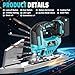 Cerycose Jigsaw Compatible With Makita 18V Battery, Cordless jig saw tool With LED Light, 0°- 45° Bevel Cuts, 3 Position Orbital Setting for Straight/Curve/Bevel/Circle Cutting (NO Battery)