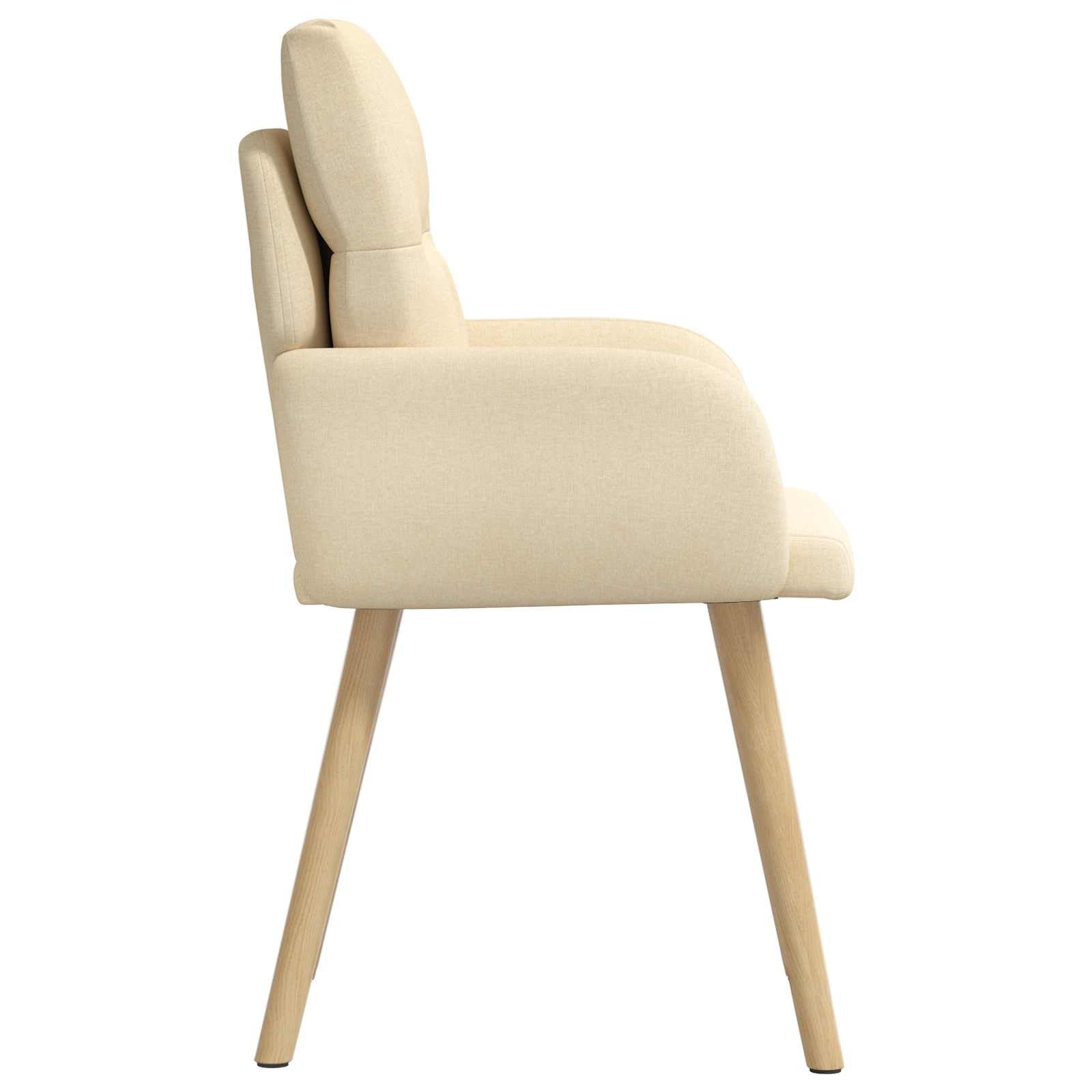 Krzesło do jadalni, zestaw 4 szt., kremowe krzesło tapicerowane z podłokietnikami, ergonomiczne, stabilne, nowoczesne wzornictwo, trwały metalowy stelaż, wygodne, skandynawskie, nadają się do