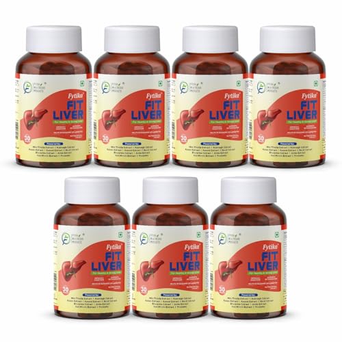 Image of Fytika Fit Liver Herbal Detox and Daily Support Tablets with Milk Thistle Kalmegh Kutaki Kasani Haldi | Ayurvedic Inspired Liver Wellness Supplement for Men Women | 210 Tablets Pack of 7