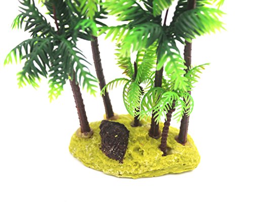 M2cbridge Set of 2 Plastic Coco Tree Plants Palm Tree for Fish Tank Aquarium Decor