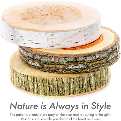 Pillowy Log Slice Birtch Wood Seat Cushion - Soft Seat Memory Foam, 15" L X 15" W X 2.75" H Cushie Pillow Stump Shaped Pillow - Tailbone Pain Relief Cushion - Coccyx Cushion - Pillow For Sitting #TOP4