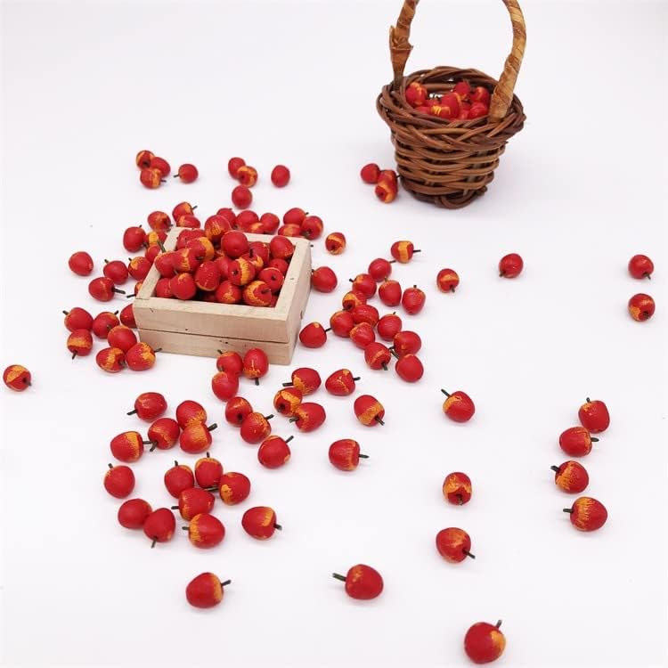 Dollhouse Decoration Accessories, 1:12 Dollhouse 10 Pcs Farm Props Kitchen Miniature Food Play Fruit Set (Red Apple)
